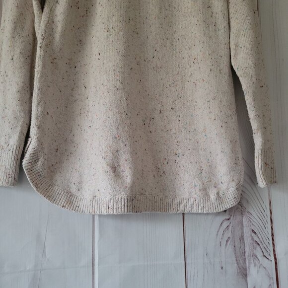Loft Speckled Pullover Tunic Sweater, Women’s M, Long Sleeve, Cream w/ Multi EUC - Picture 6 of 11